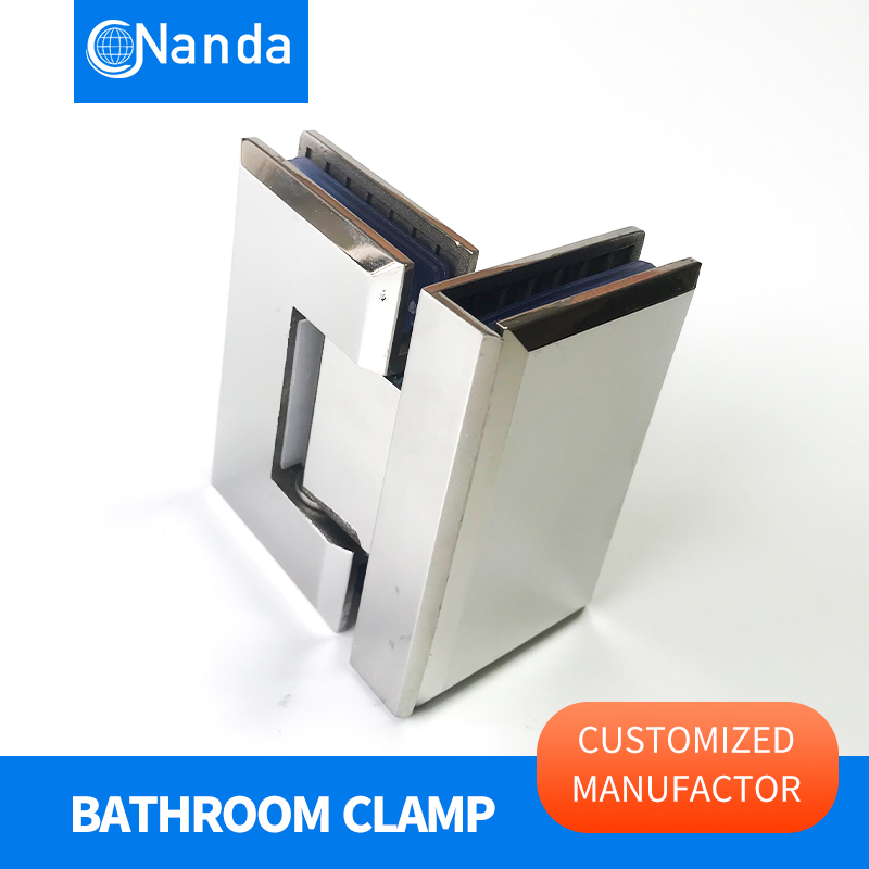 Precision cast bathroom clip hinge 90 degree bilateral glass bathroom clip wine cabinet clip shower room glass hinge