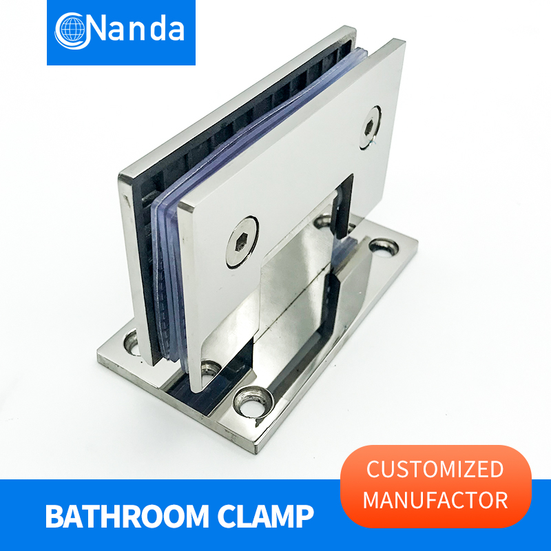 Bathroom clamp Bathroom glass door clamp Stainless steel bathroom hinge Double open bathroom door clamp